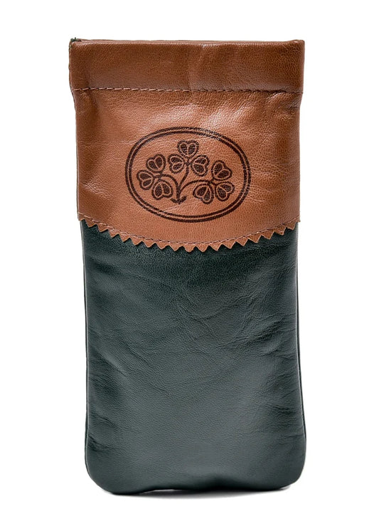 Tinnakeenly Leather Snap Glasses Case - Shamrock