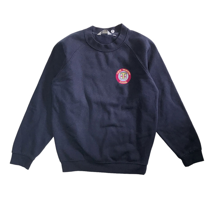 Tinto Primary unisex navy crew neck school sweatshirt