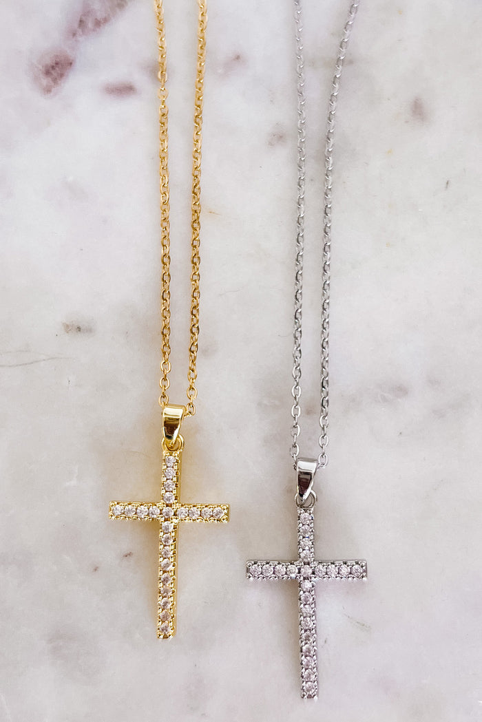 Traditional Silver Cross Necklace