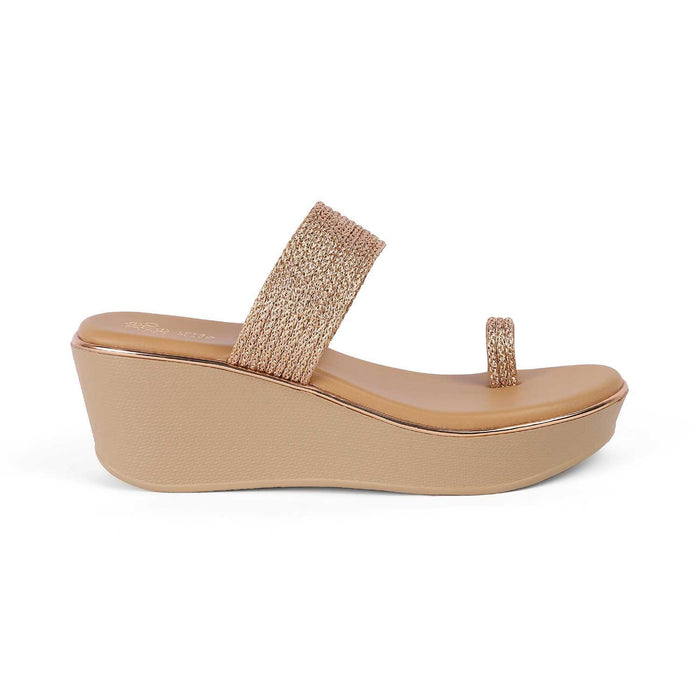 Adriana Champagne Women's Wedge Sandals Tresmode