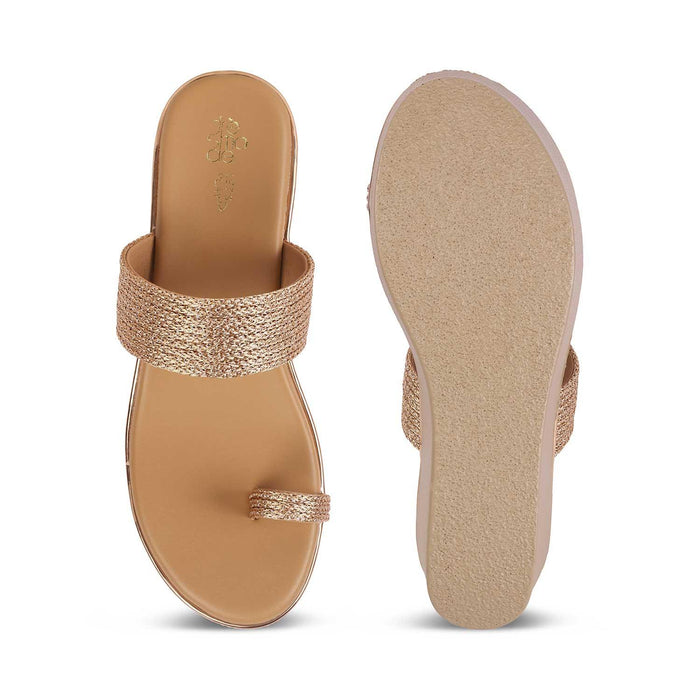 Adriana Champagne Women's Premium Wedge Sandals Tresmode