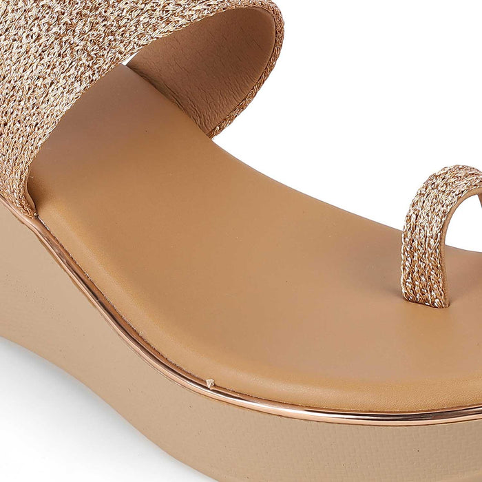 Adriana Champagne Women's Stylish Wedge Sandals Tresmode