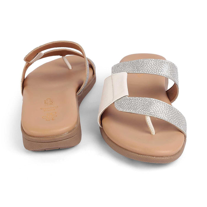Afilia White Women's Super Comfortable Platform Flats Tresmode
