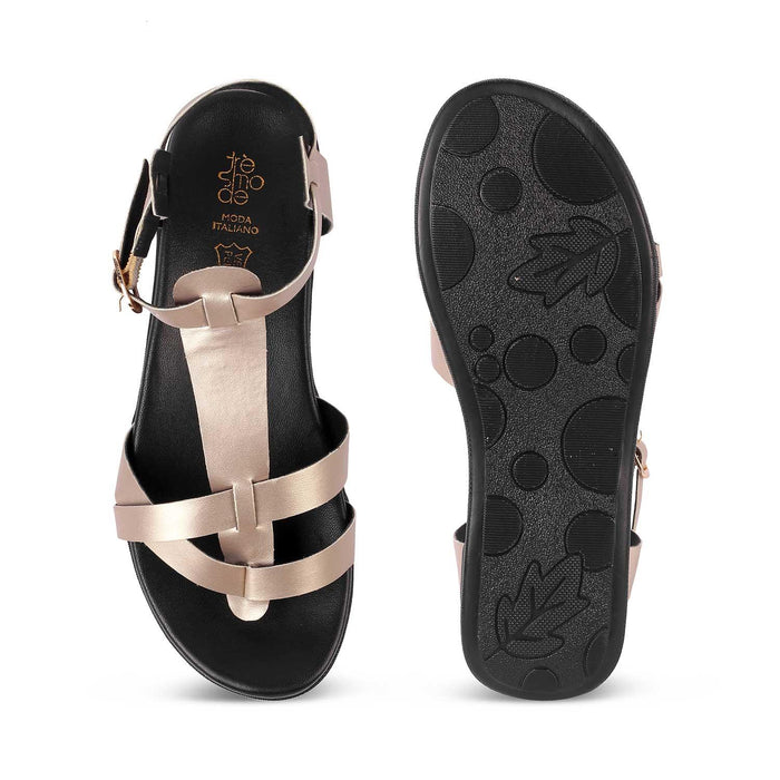 Aglad Champagne Dress Platform Flats Tresmode