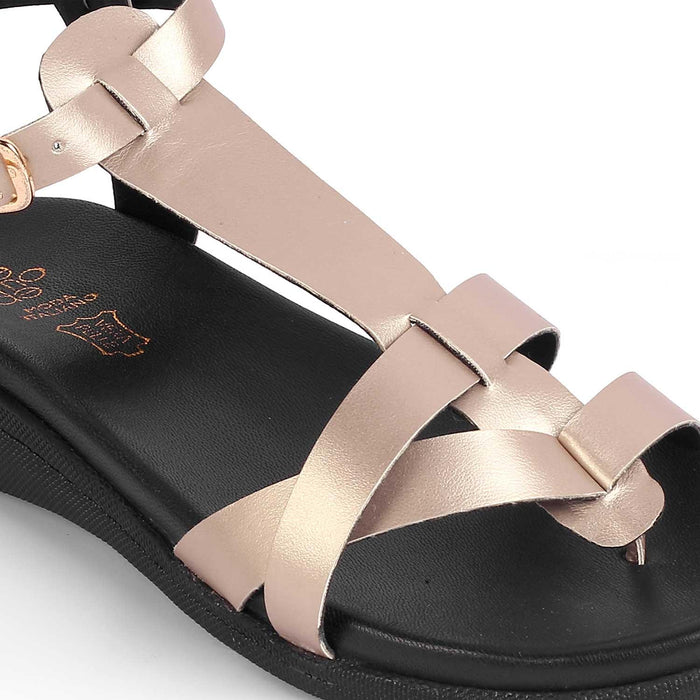 Aglad Champagne Dress Platform Flats Tresmode