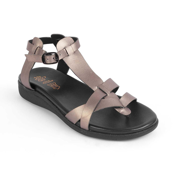 Aglad Pewter Women's Round Shape Platform Flats Tresmode