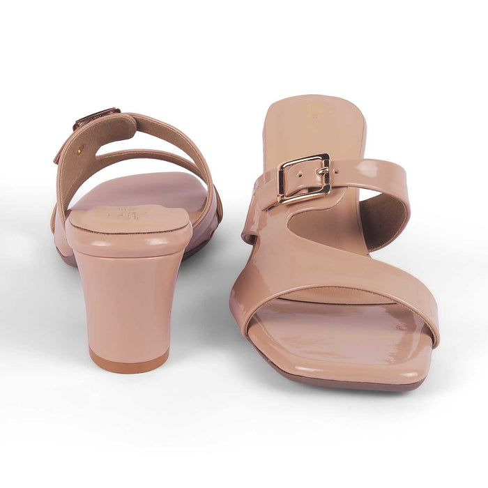 Andal Beige Women's Premium Block Heel Sandals Tresmode