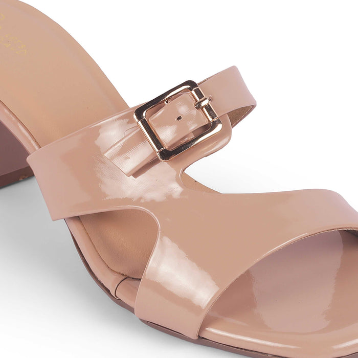 Andal Beige Women's Dress Block Heel Sandals Tresmode