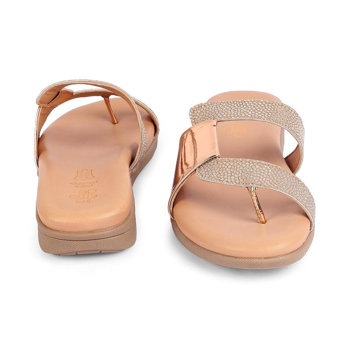 Bafila Champagne Women's Super Comfortable Platform Flats Tresmode