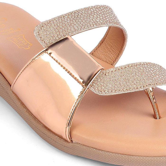 Bafila Champagne Casual Platform Flats For Women Tresmode
