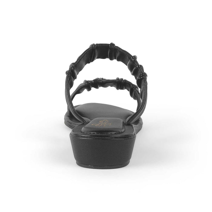 Tresmode Belo Black Women's Casual Small Wedge Sandals