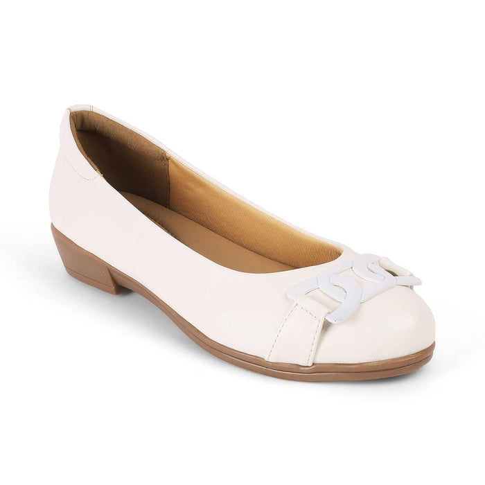 Bolingo White Women's Vegan-Friendly Ballerinas Tresmode