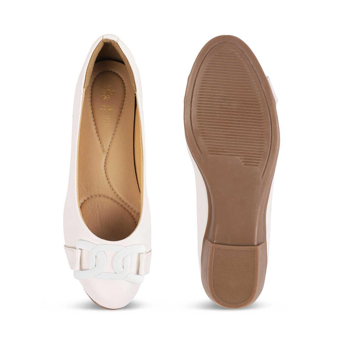 Bolingo White Women's Versatile Ballerinas Tresmode
