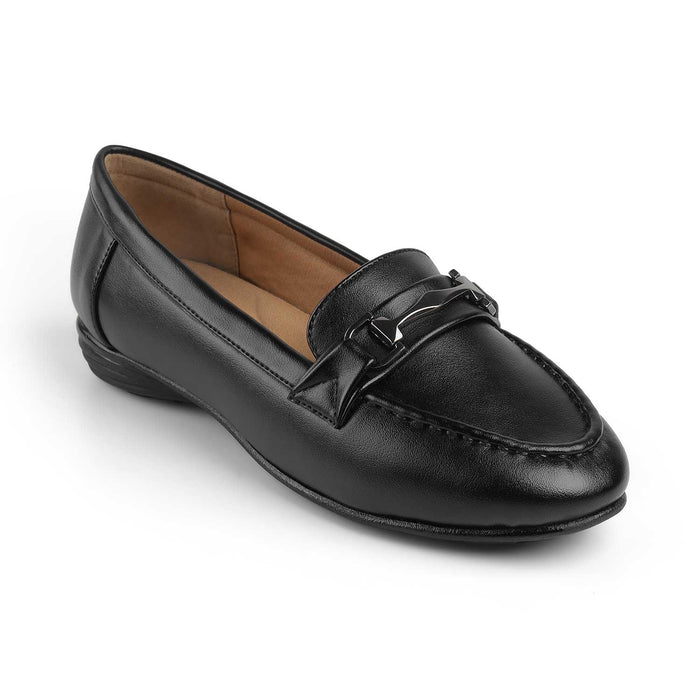 Women's Black Loafers Tresmode