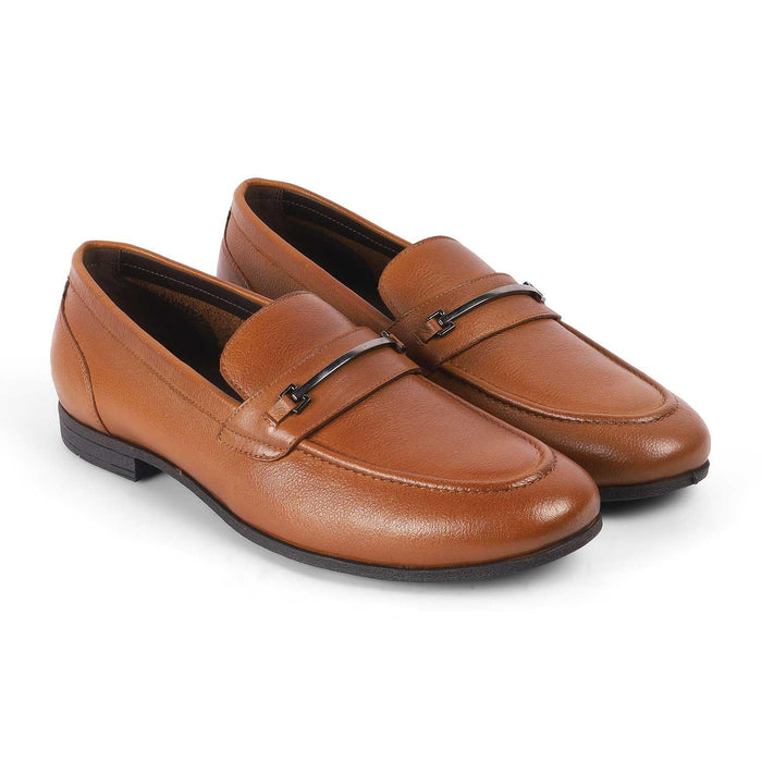 Byron Tan Men's Metallic Buckle Belt Loafers Tresmode