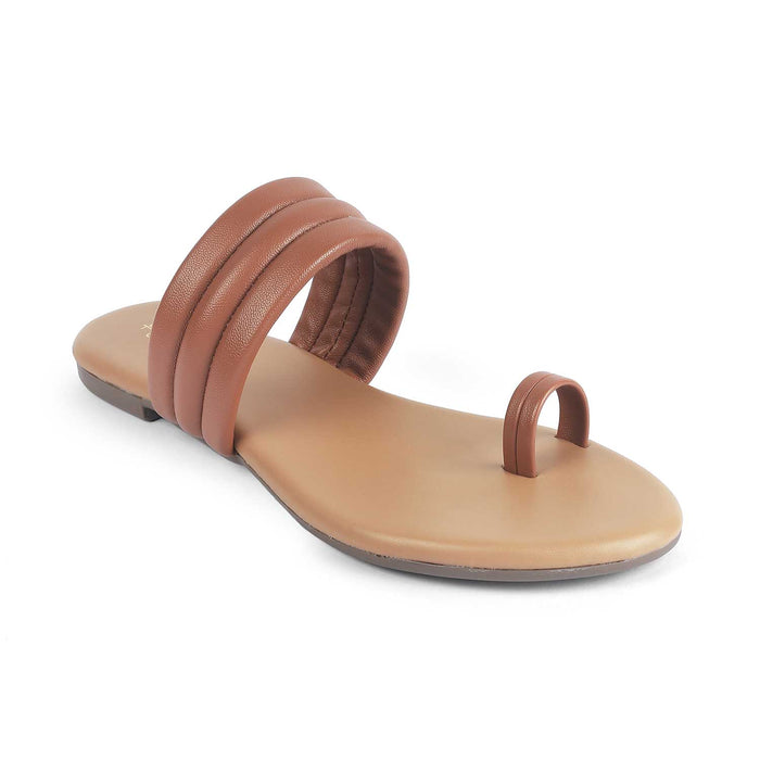 Women's Tan Flats Tresmode