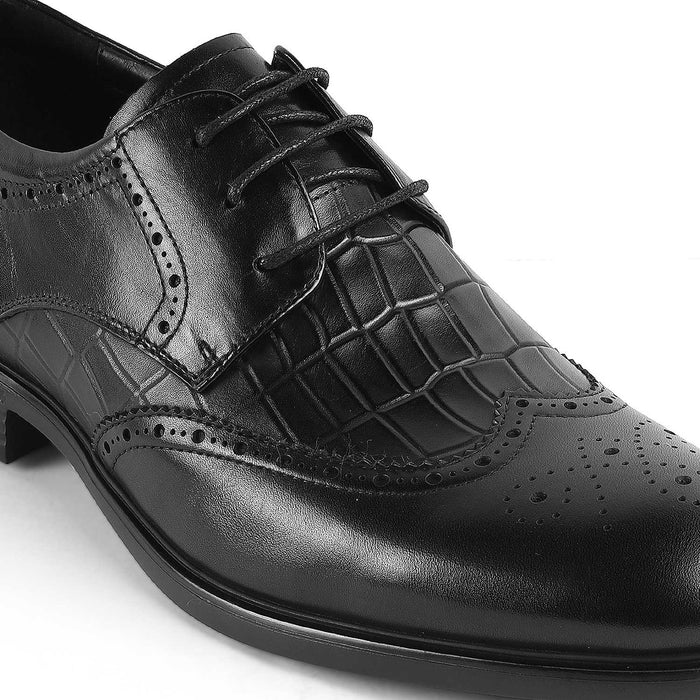 Cent Black Men's Formal Oxford Brogue Lace Ups Tresmode