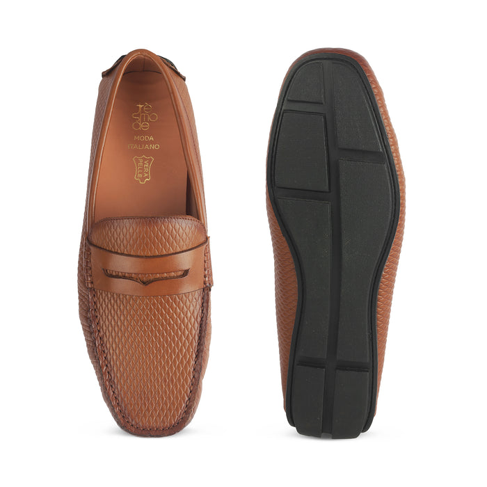 Men's Trendy Leather Penny Driving Loafers Tresmode