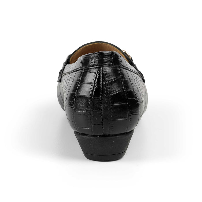 Tresmode Croco Black Women's Dress Loafers