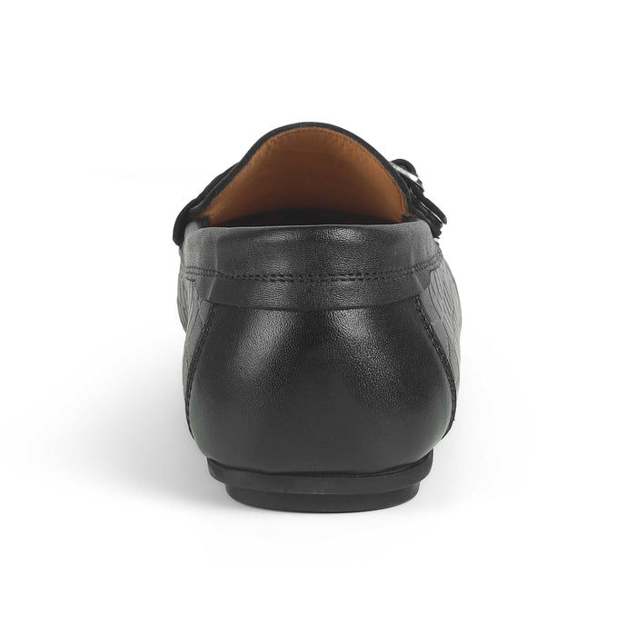 Men's Black Double Monk Shoes Tresmode