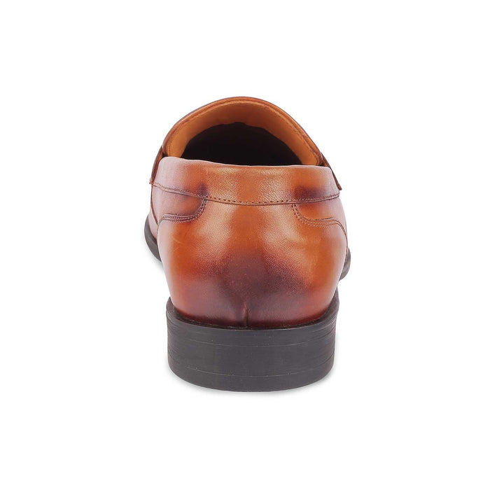 Dawson Tan Men's Leather Penny Loafers Almond Shape Tresmode