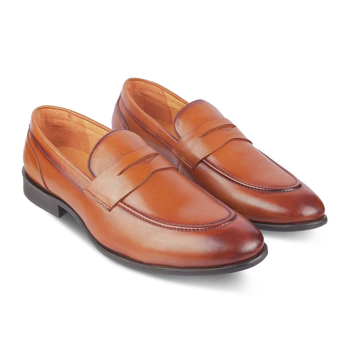 Dawson Tan Men's Modern Design Penny Loafers Tresmode