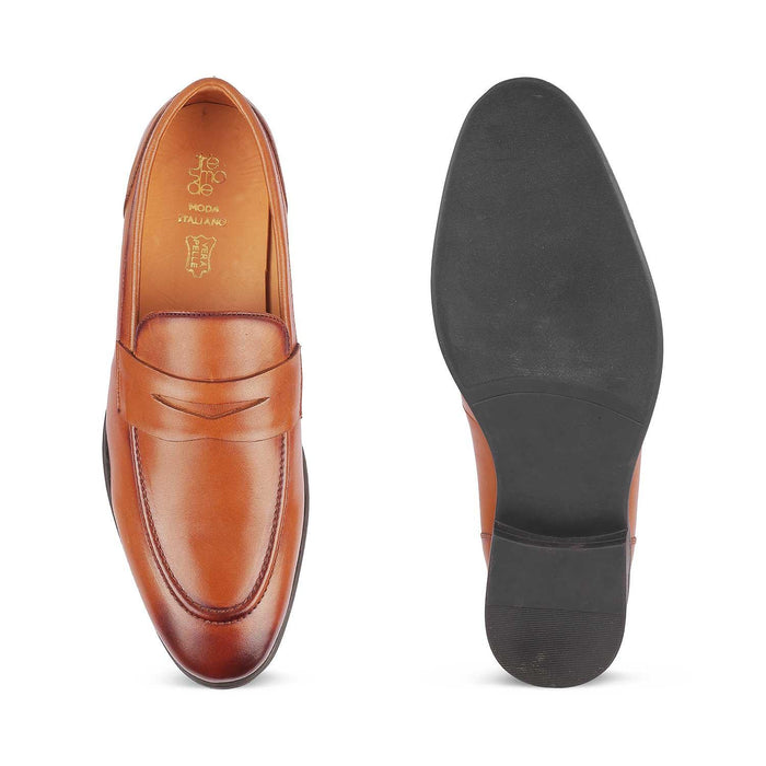 Dawson Tan Men's Versatile Leather Penny Loafers Tresmode