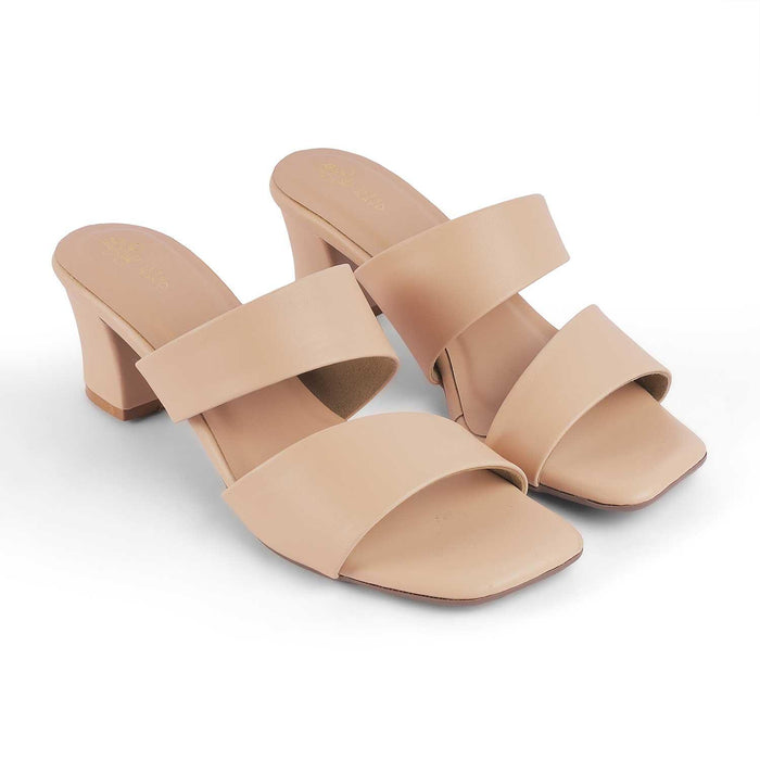 Dejvice Beige Women's Stylish Block Heels Tresmode