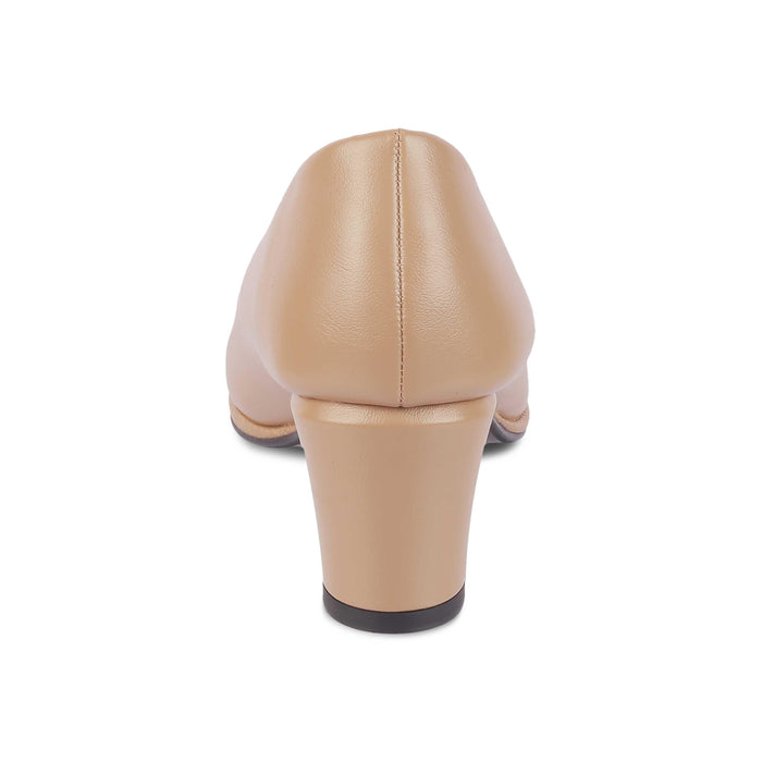 Dorf Tan Women's Vegan-Friendly Block Heel Pumps Tresmode