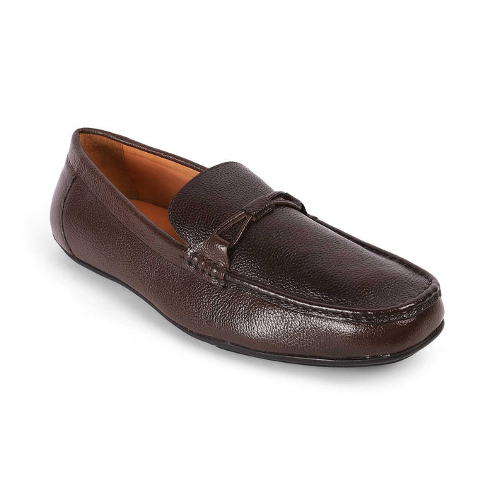 Event Brown Men's Genuine Leather Driving Loafers Tresmode