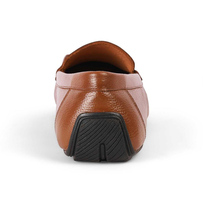Event Tan Men's TPR Sole Leather Driving Loafers Tresmode