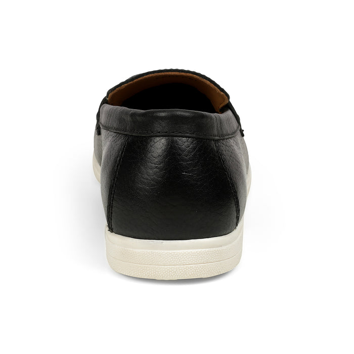 Tresmode Federer Black Men's Penny Leather Driving Loafers