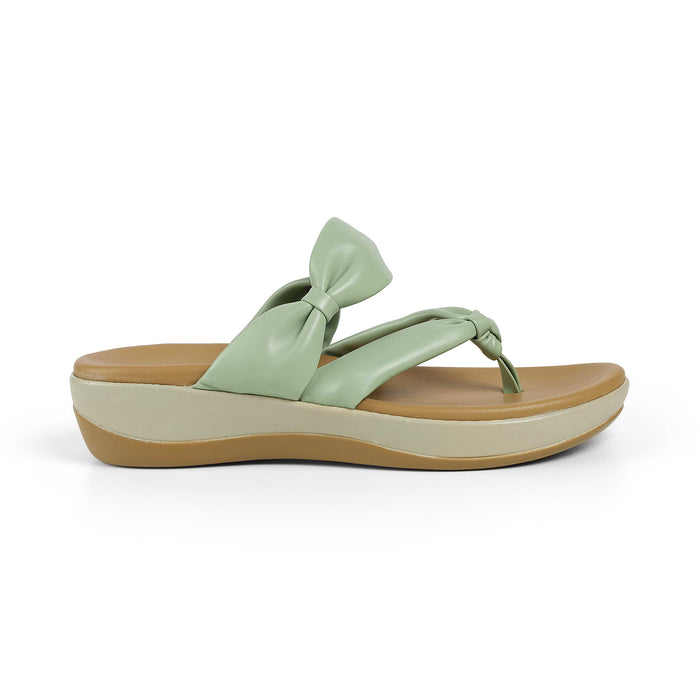 Tresmode Genew Green Women's Casual Wedge Heel Sandals