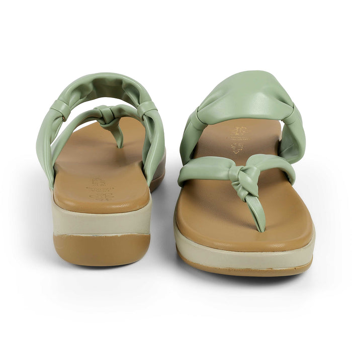Tresmode Genew Green Women's Casual Wedge Heel Sandals