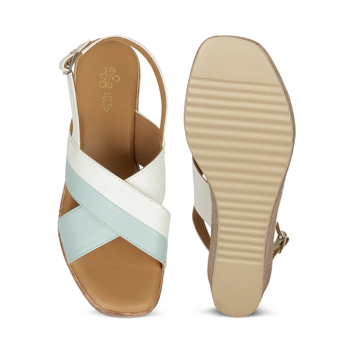 Tresmode Glam Blue Women's Dress Wedge Sandals