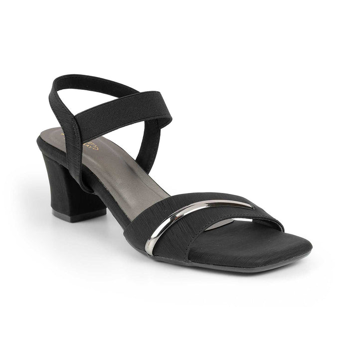 Women's Black Block Heel Sandals Tresmode