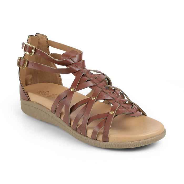 Women's Tan Platform Flats Tresmode