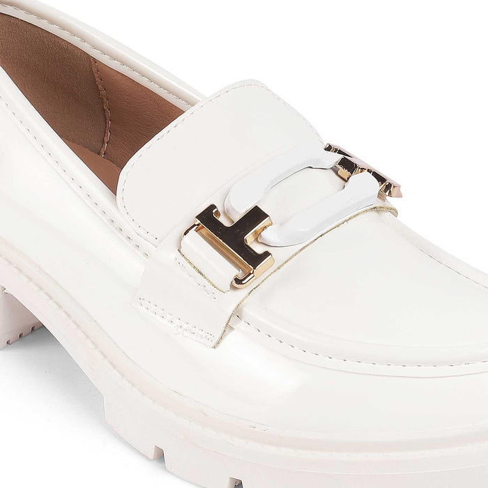 Gstaad White Women's TPR Sole Loafers Tresmode