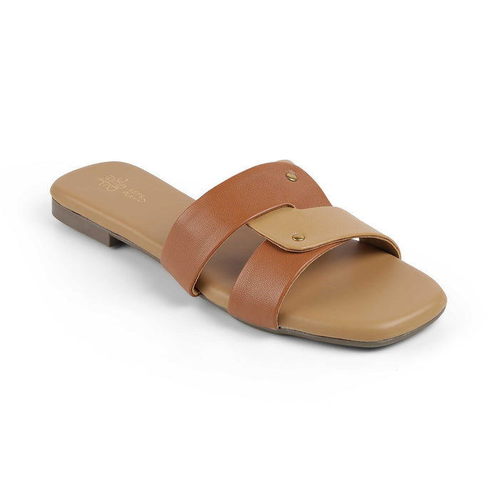 Women's Tan Flats Tresmode