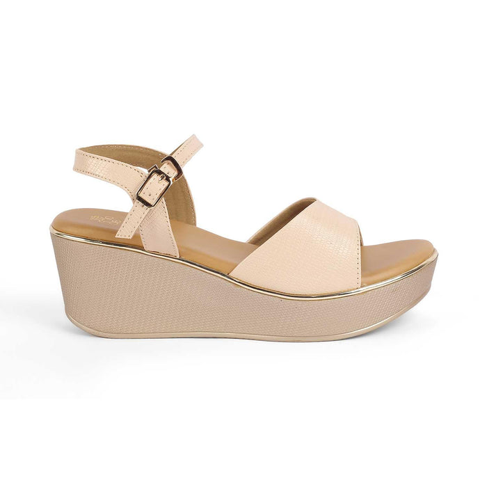 Lannes Beige Women's TPR Sole Sandals Tresmode