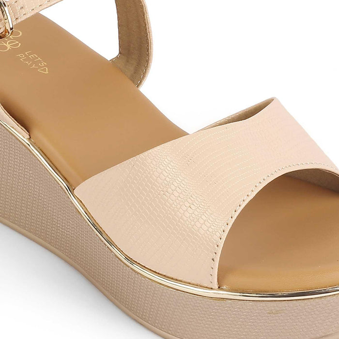 Lannes Beige Women's Dress Wedges Tresmode