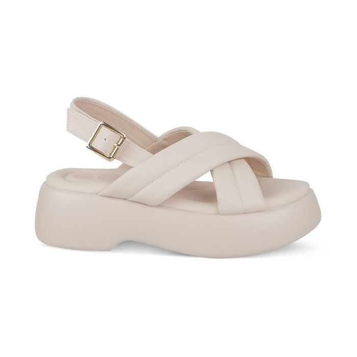Lonir Beige Women's 2-inch Wedge Sandals Tresmode