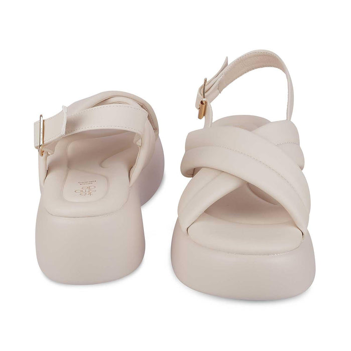 Lonir Beige Women's Versatile Wedge Heel Sandals Tresmode
