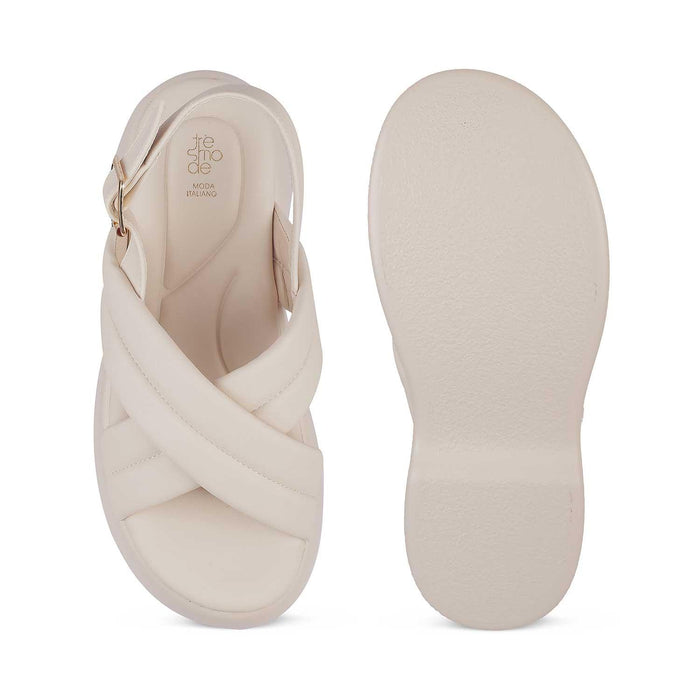 Lonir Beige Women's Dress Wedge Sandals Tresmode