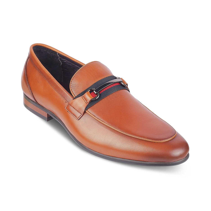 Merci Brown Men's Leather TPR Sole Loafers Tresmode