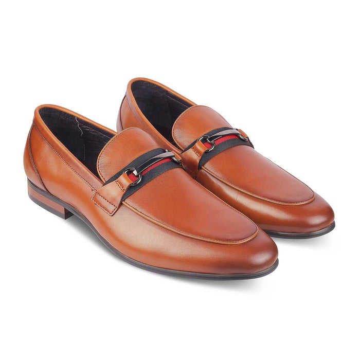 Merci Brown Men's Leather Loafers With A Classic Buckle Tresmode