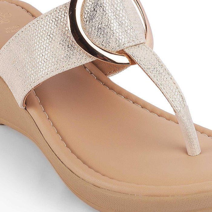 Ming Gold Women's Dress Wedge Sandals Tresmode