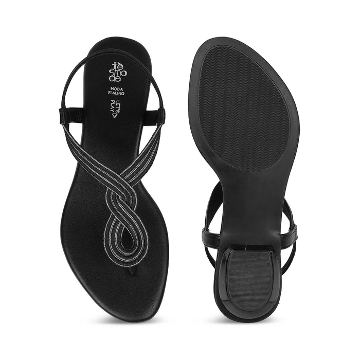 Tresmode Moglam Black Women's Dress Sandals