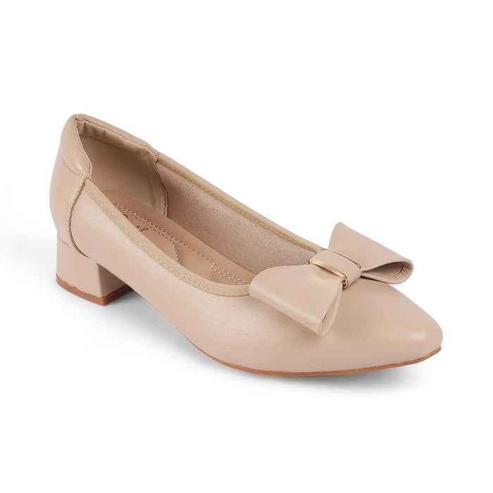 Monalise Beige Women's 1.5-inch Heel Height Pumps Tresmode