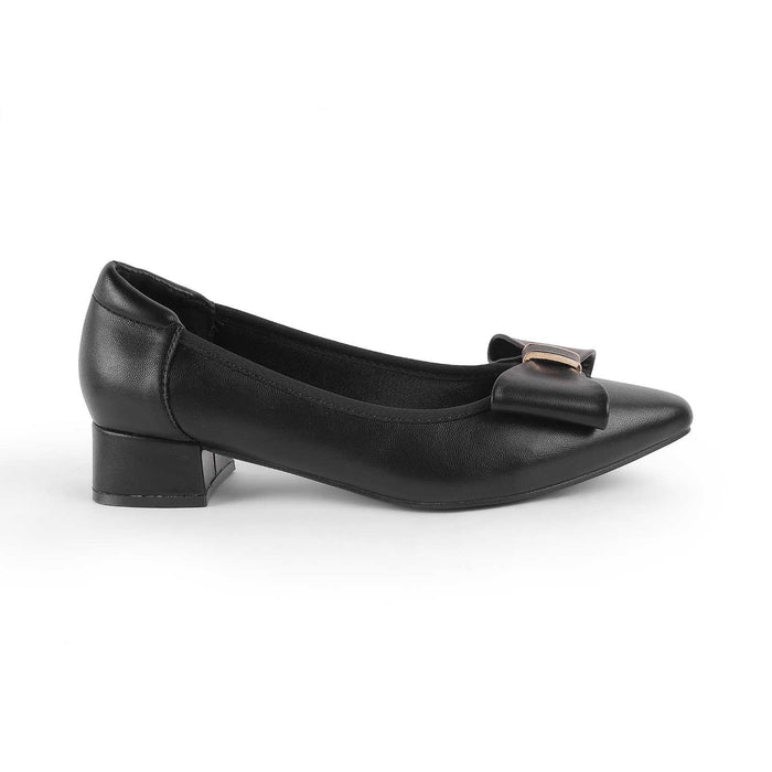Monalise Black Women's Block Heel Pumps Tresmode